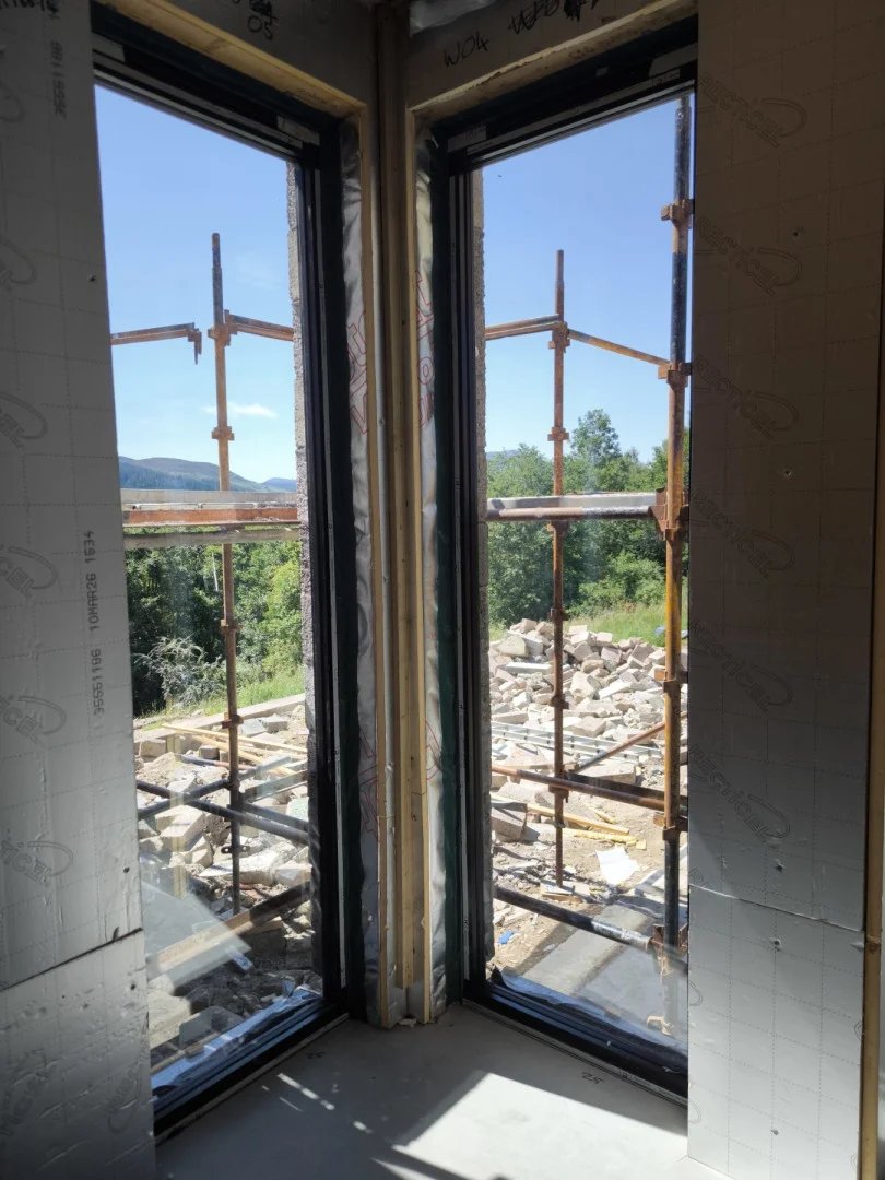 Reynaers Aluminium SlimLine 38 (SL38) system in Scotland Highlands house installed by Fenstercraft Aluminium